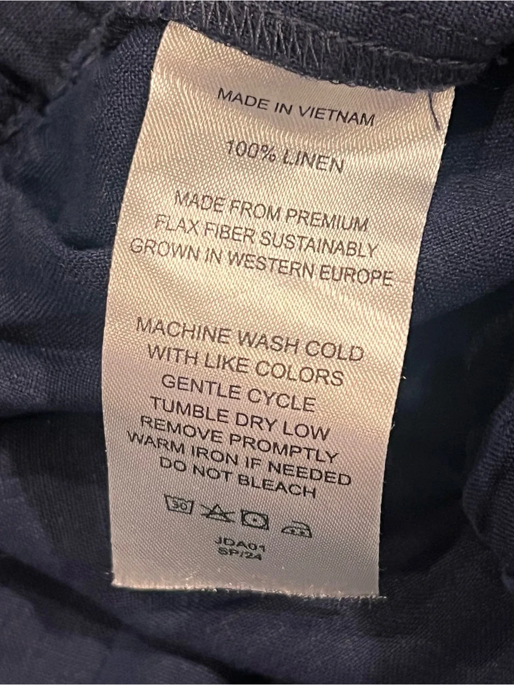 Quince Women’s 100% European Linen Flax Pull-On Pant Medium Navy Relaxed Fit